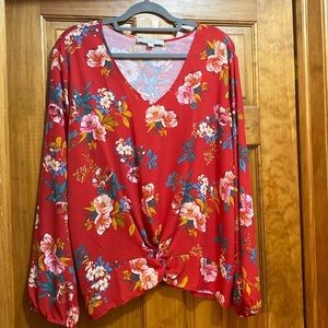 Loft mixed media blouse